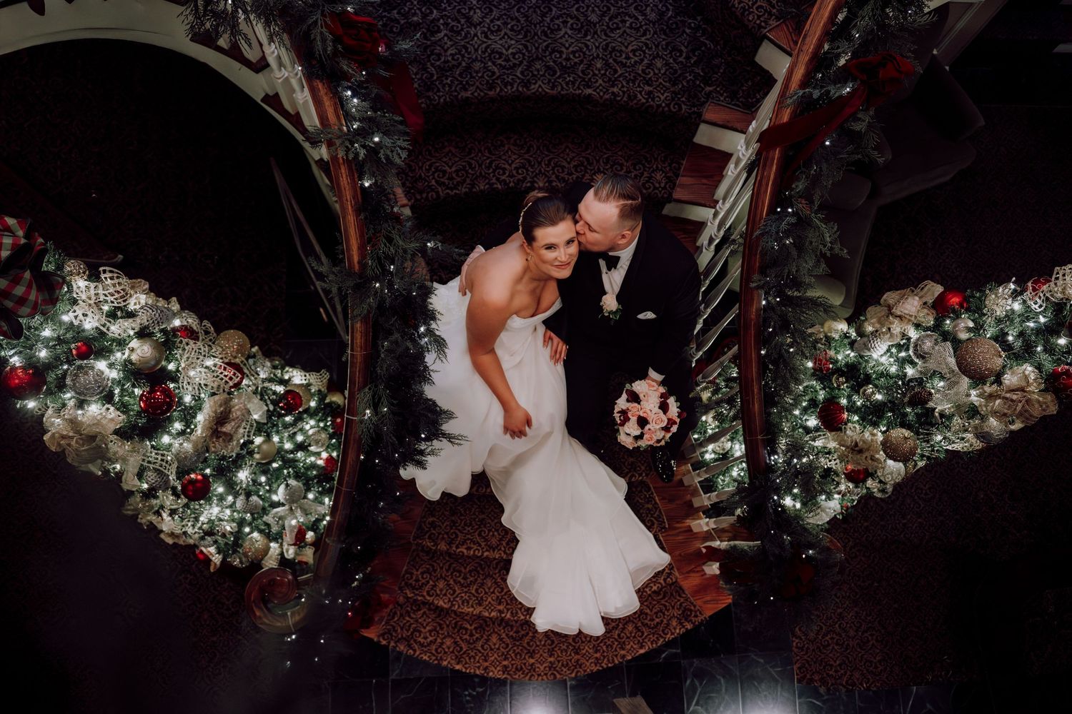 Romantic winter wedding at Olde Mill Inn in Basking Ridge, NJ. See timeless wedding photos and get inspiration for your New Jersey wedding.