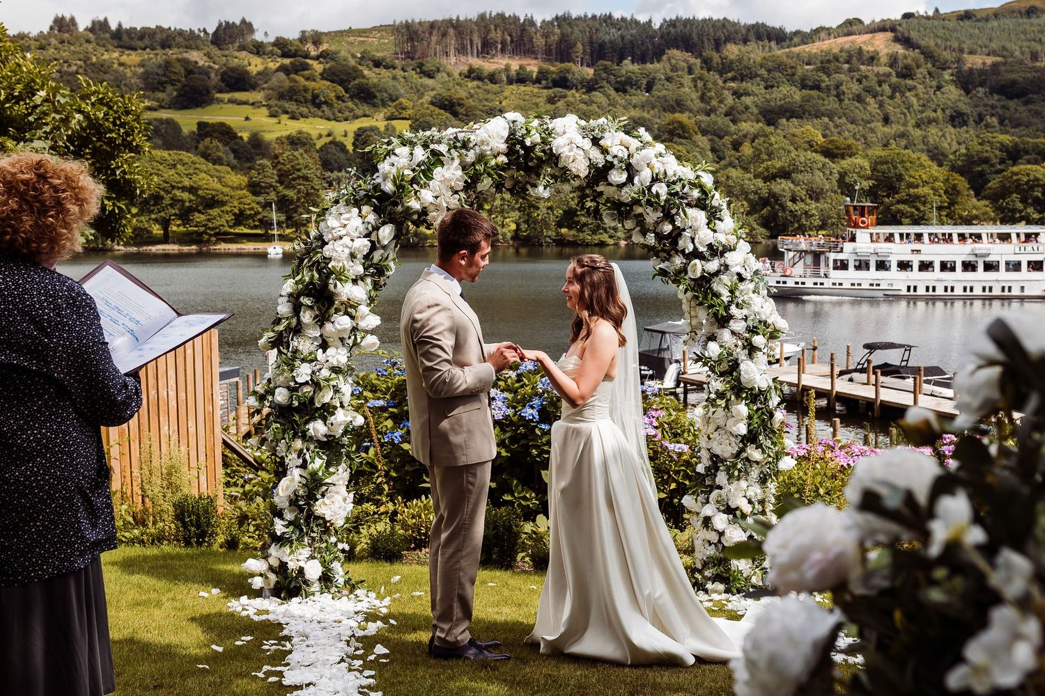The Inn on the Lake tree swing wedding photo