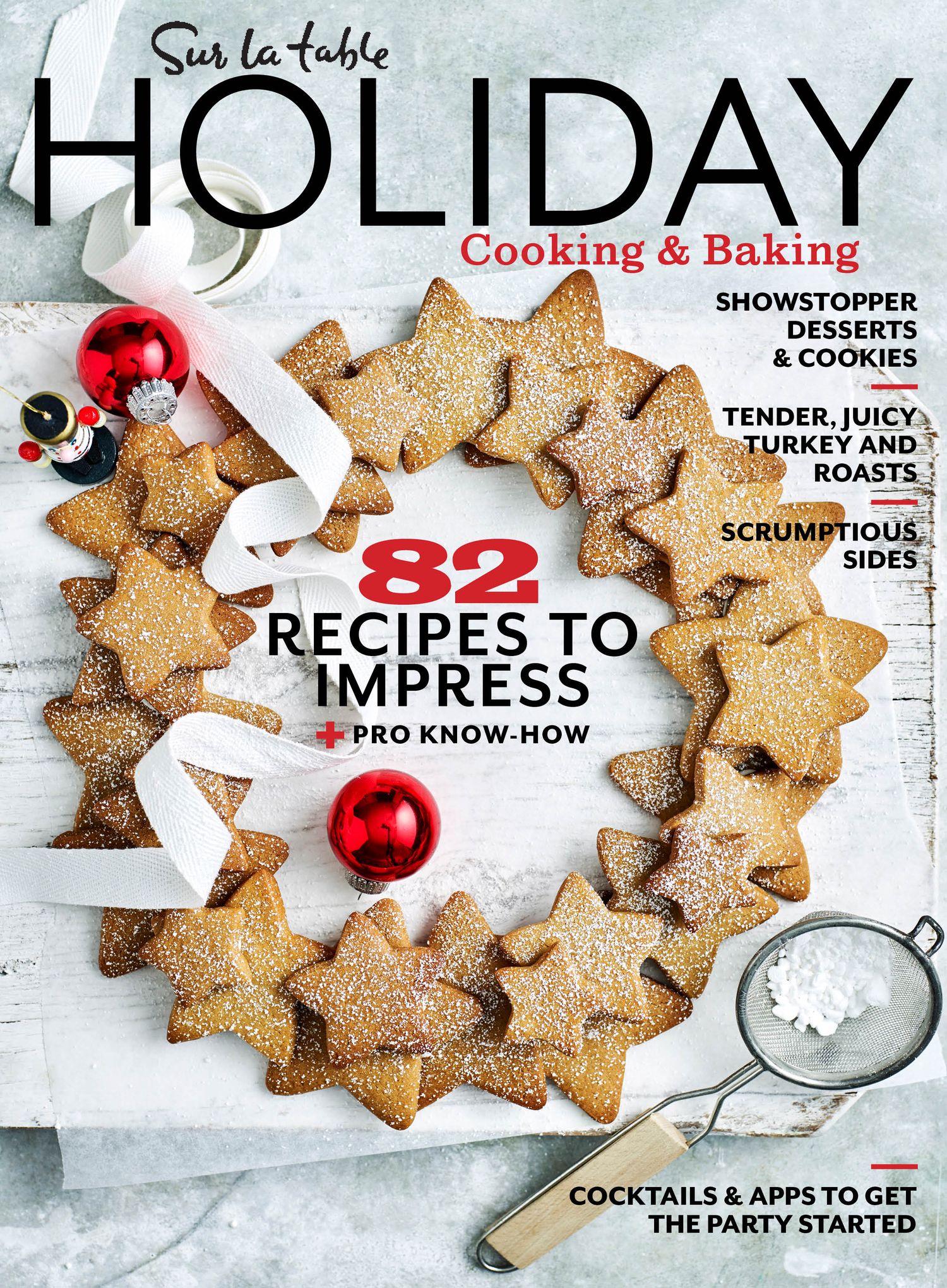 Holiday magazine cover featuring star-shaped cookies and festive decorations.