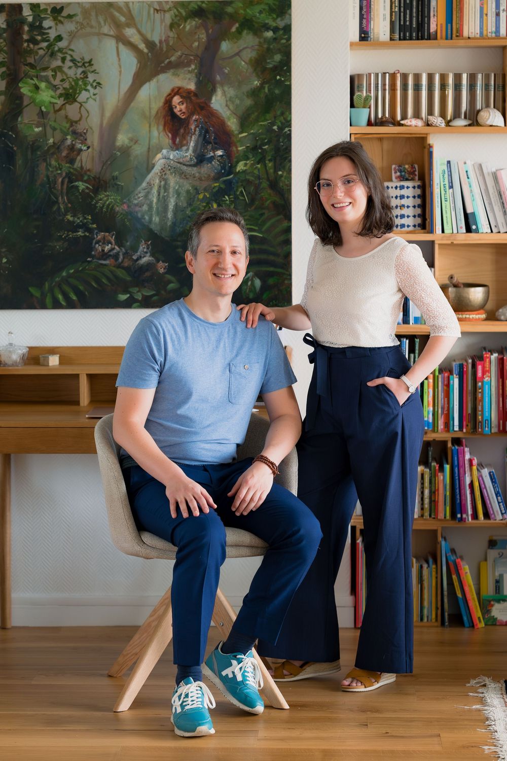 Portrait corporate d'un couple d'entrepreneur