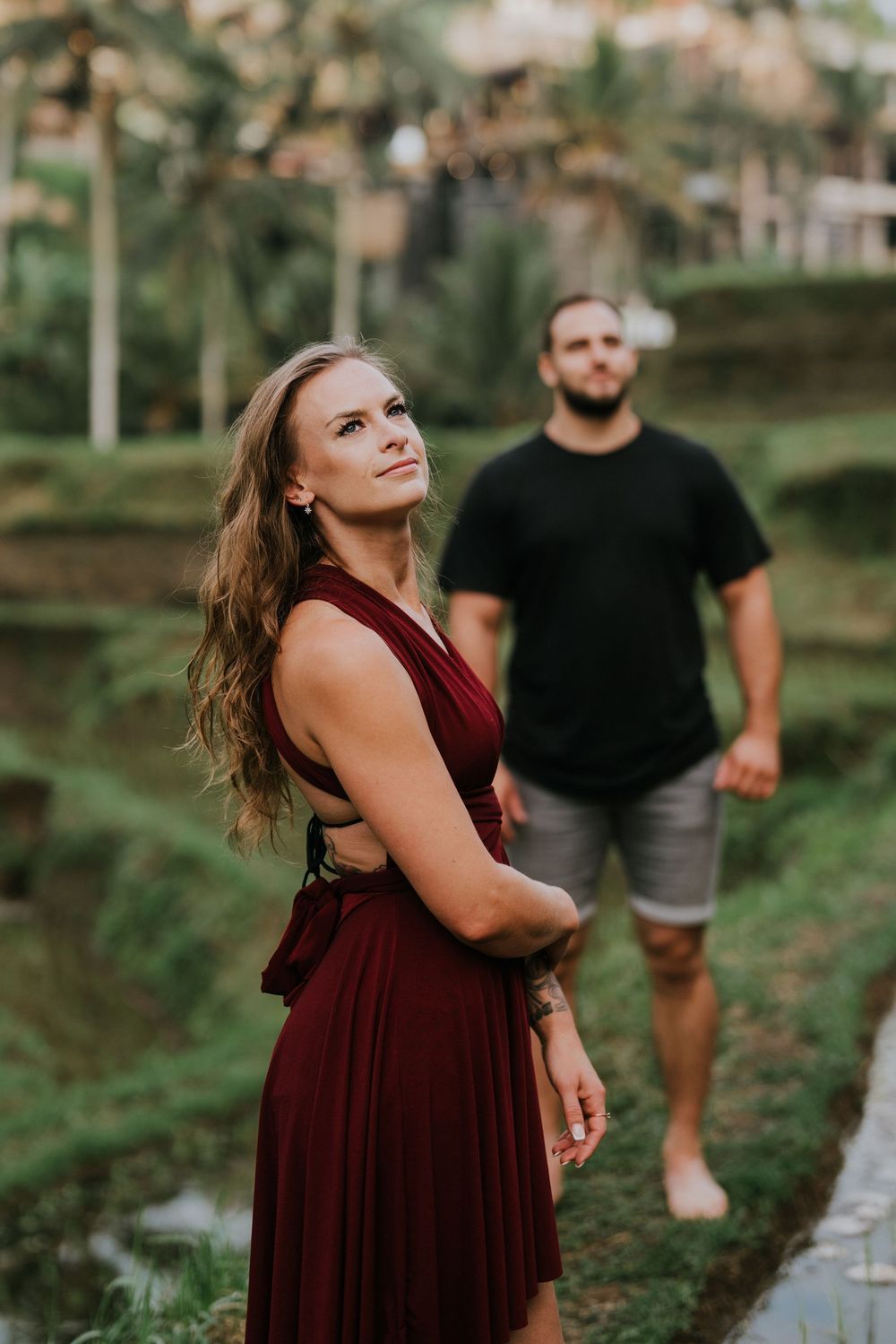 Bali couple photography services at a rice terrace in Ubud.