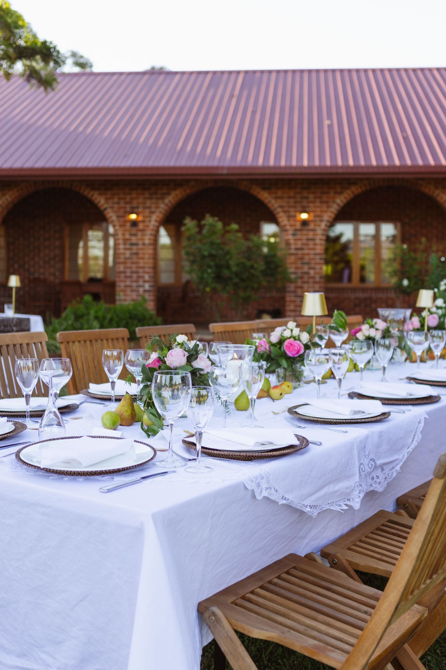 Table setting at luxury country wedding in Scone NSW