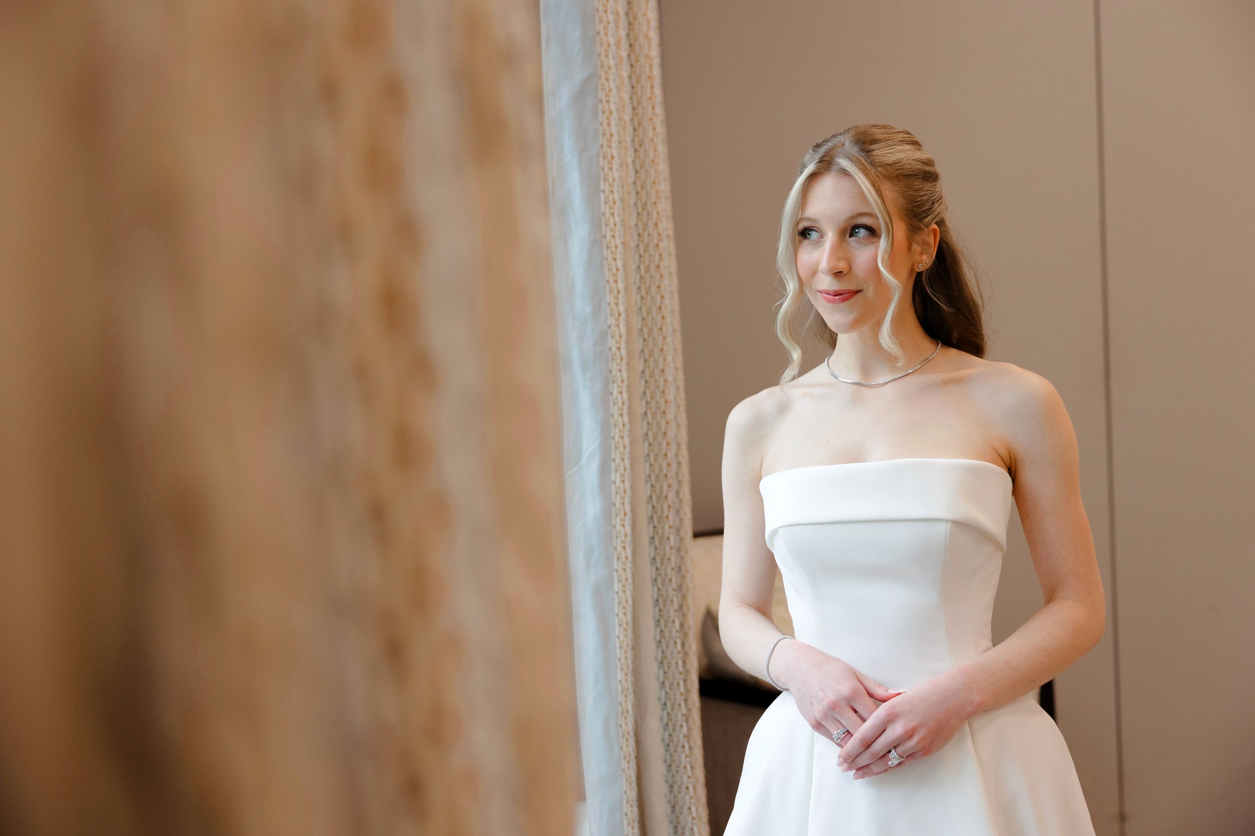 Bride before ceremony at BallenIsles Country Club in Palm Beach during a wedding photographed by Ohio photographer Tom Forrest.