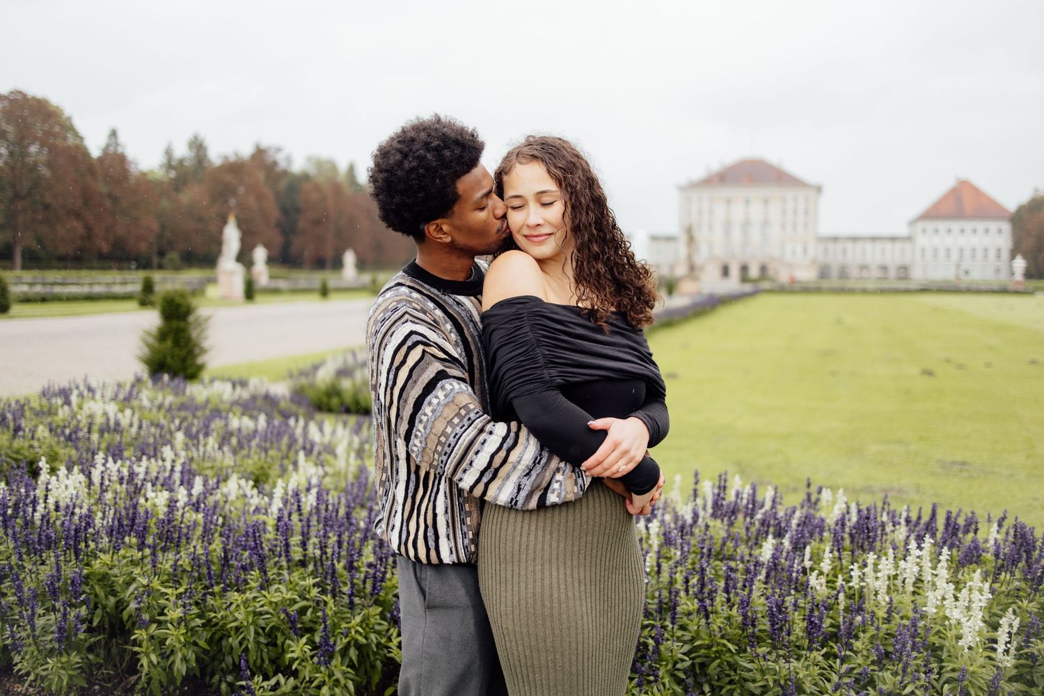 Engaged couple at Nymphenburg palace, Munich Elopement Photographer, Munich Proposal Photographer, Engagement Photography