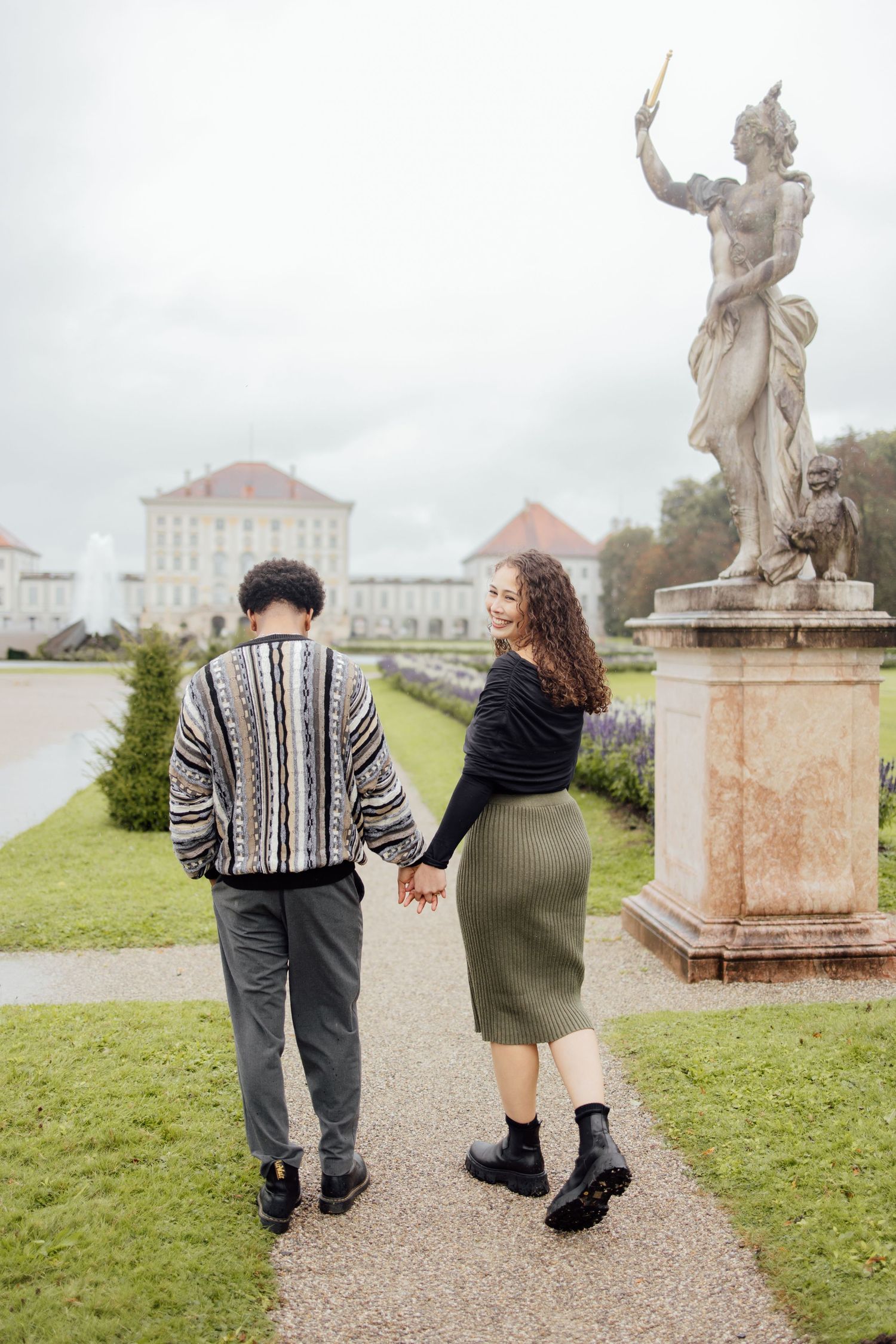 Munich proposal photographer - newly engaged couple in Nymphenburg Palace - Nymphenburg Palace Engagement - Nymphenburg palace proposal