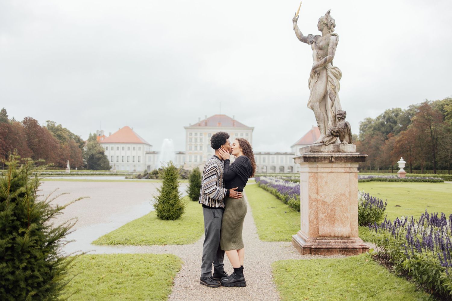 Munich proposal photographer - newly engaged couple in Nymphenburg Palace - Nymphenburg Palace Engagement - Nymphenburg palace proposal