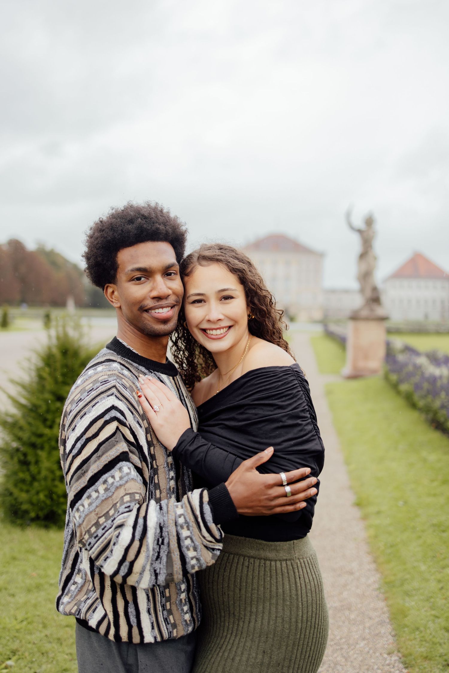 Munich proposal photographer - newly engaged couple in Nymphenburg Palace - Nymphenburg Palace Engagement - Nymphenburg palace proposal