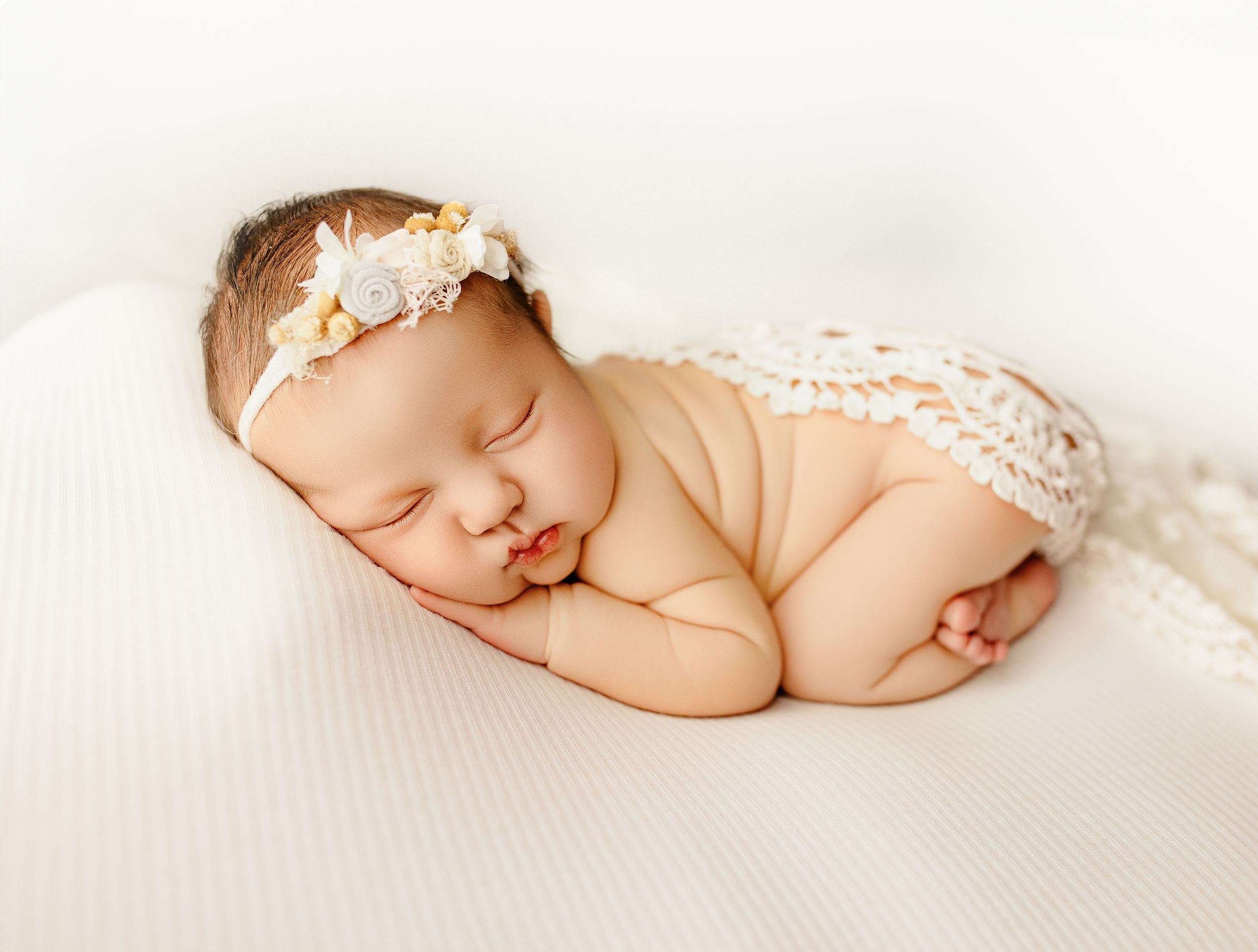 Bailey's Photography | Baby Girl Newborn Posed on White | Studio Photography | Southern Ohio
