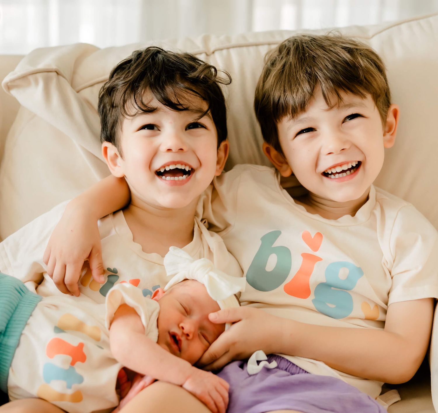 in-home newborn session with siblings