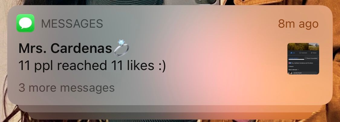 Message notification appears at top of mobile phone screen showing recent chat activity.
