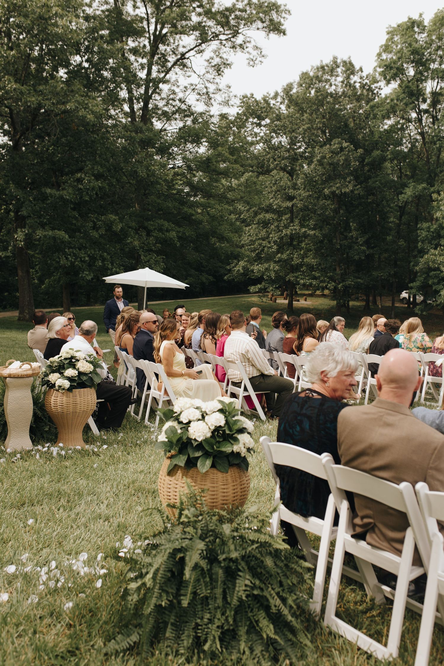 Guests waiting for the bride to make her entrance for the ceremony.