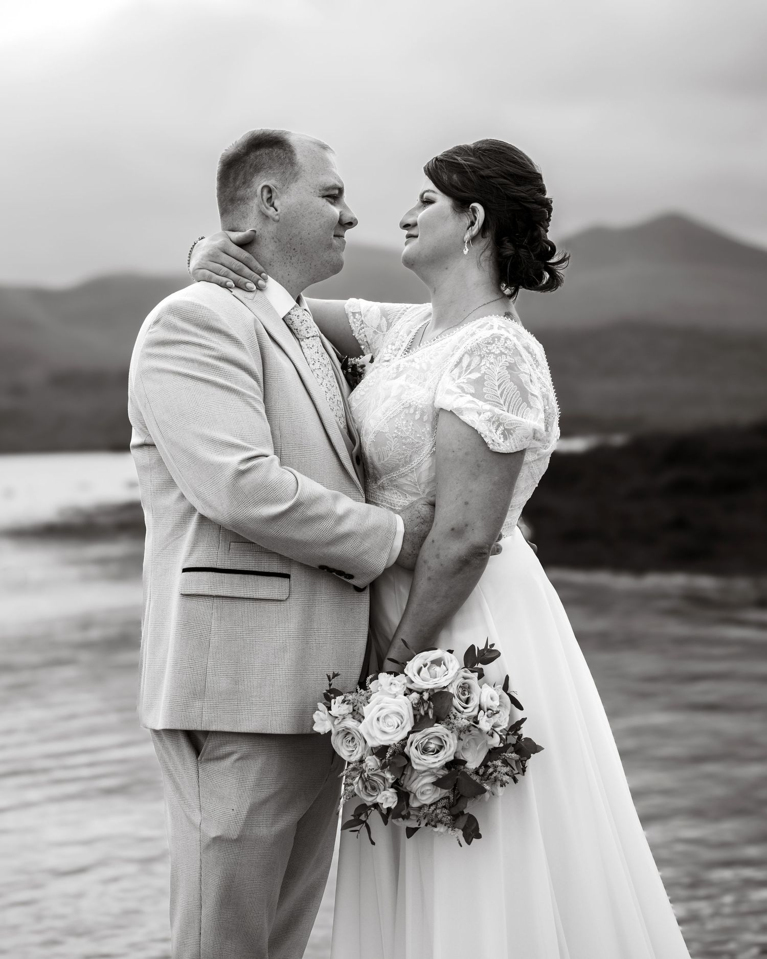 Bride and Groom posing at Killarney Golf Course in Killarney, County Kerry.