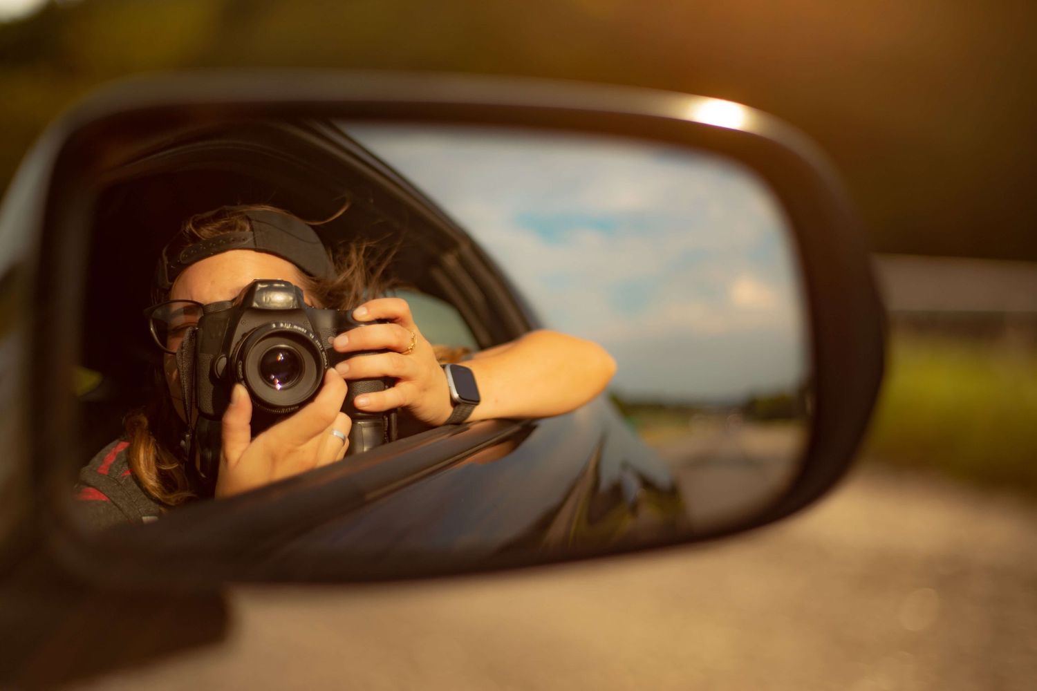 Get Lost With Ash - Self Portrait in Car Mirror