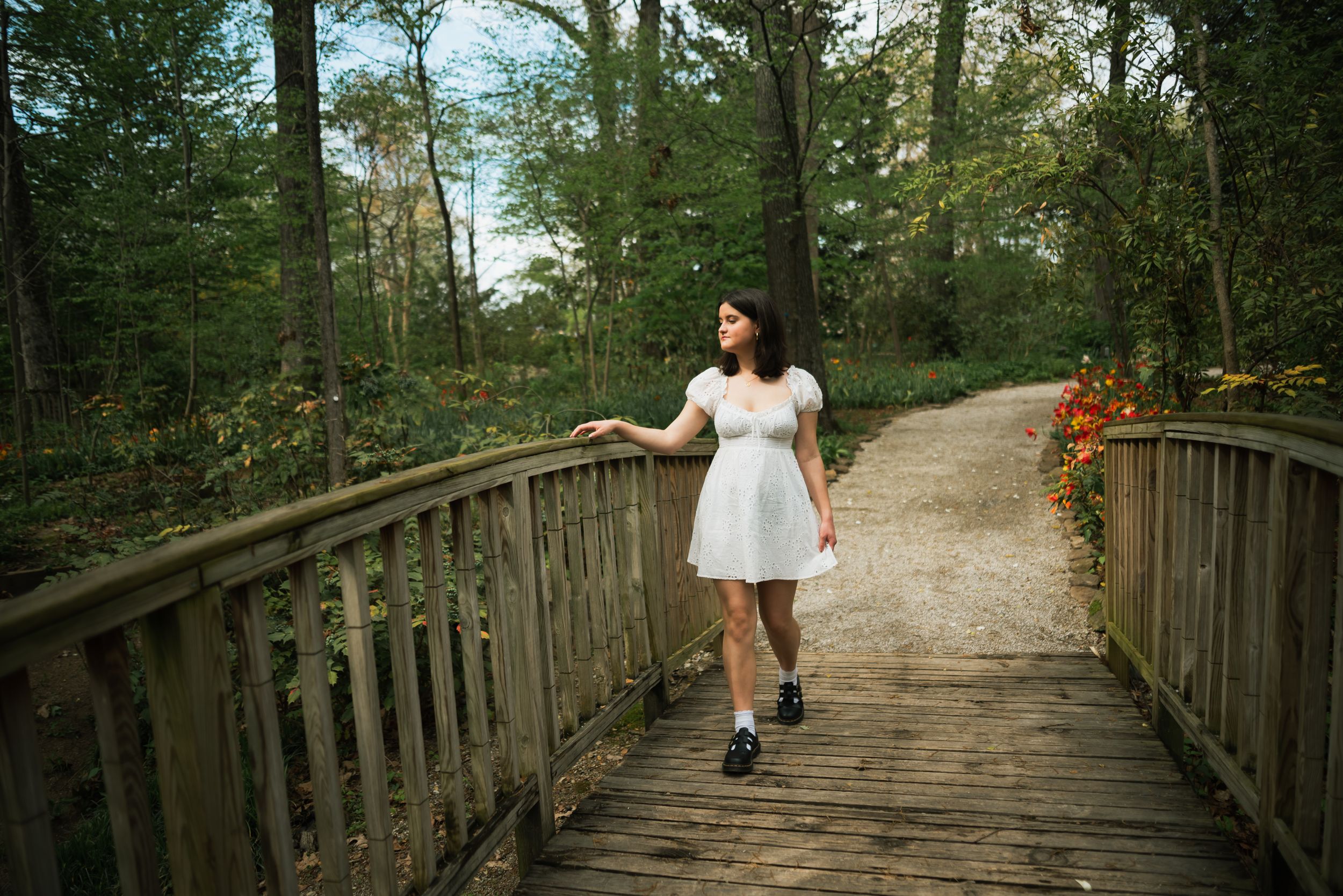 Memphis Family Portrait of homeschool senior at Dixon Art Gallery and Gardens during golden hour.