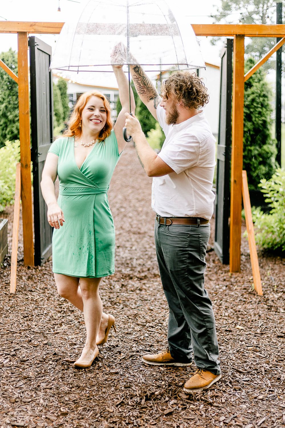 Rustic charm meets romance at Bansen Farms . A Gastonia engagement to remember.