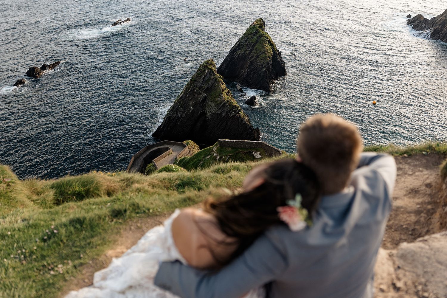 Elopement Photos by Dingle Elopement Photographer Sarah Kate photography at Dunquin Pier
