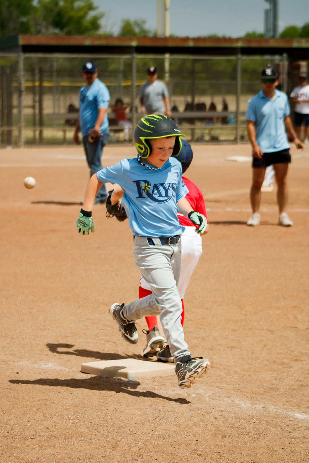 Young boys playing Little League Baseball during a sports photography session in Amarillo, Texas