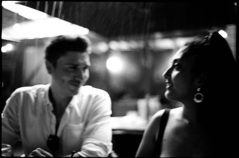 Film-forward wedding photography zine spread, Southwest Florida