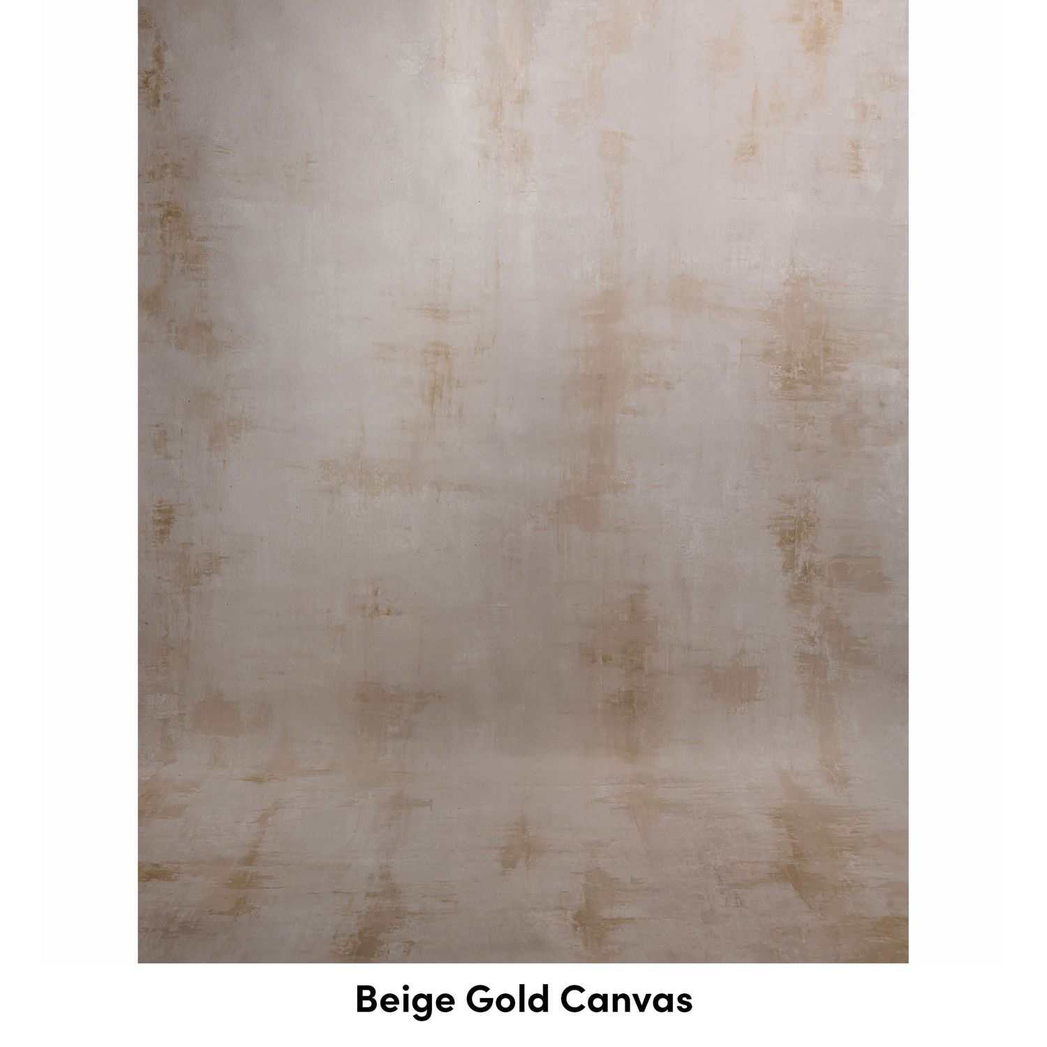 Textured beige and gold painted canvas with subtle mottled patterns and weathered appearance.