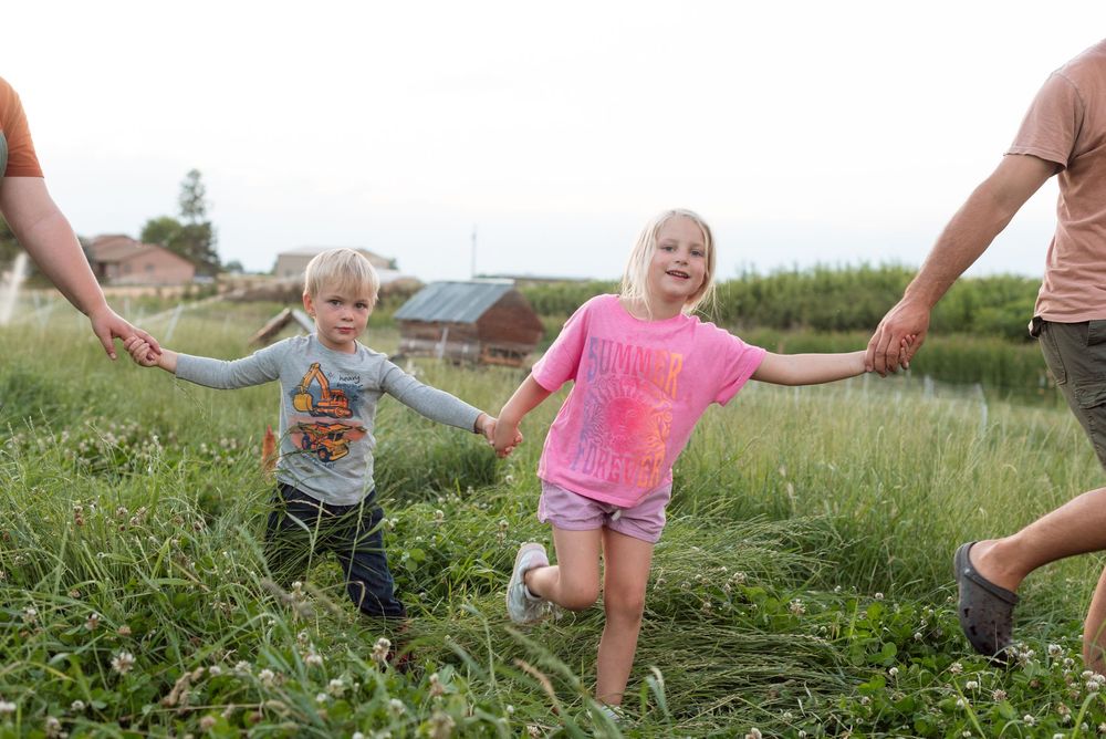 nampa idaho children in a field in the summer photographer