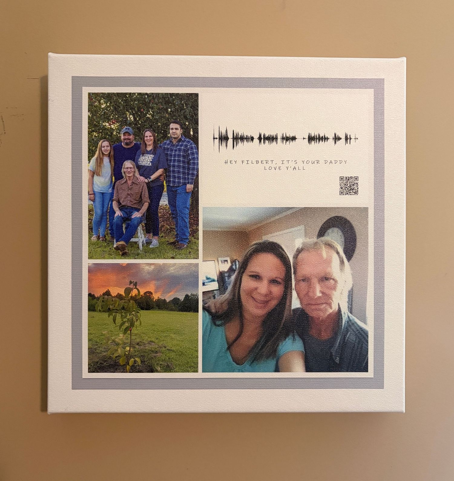 Picture of a print with a voice message overlay