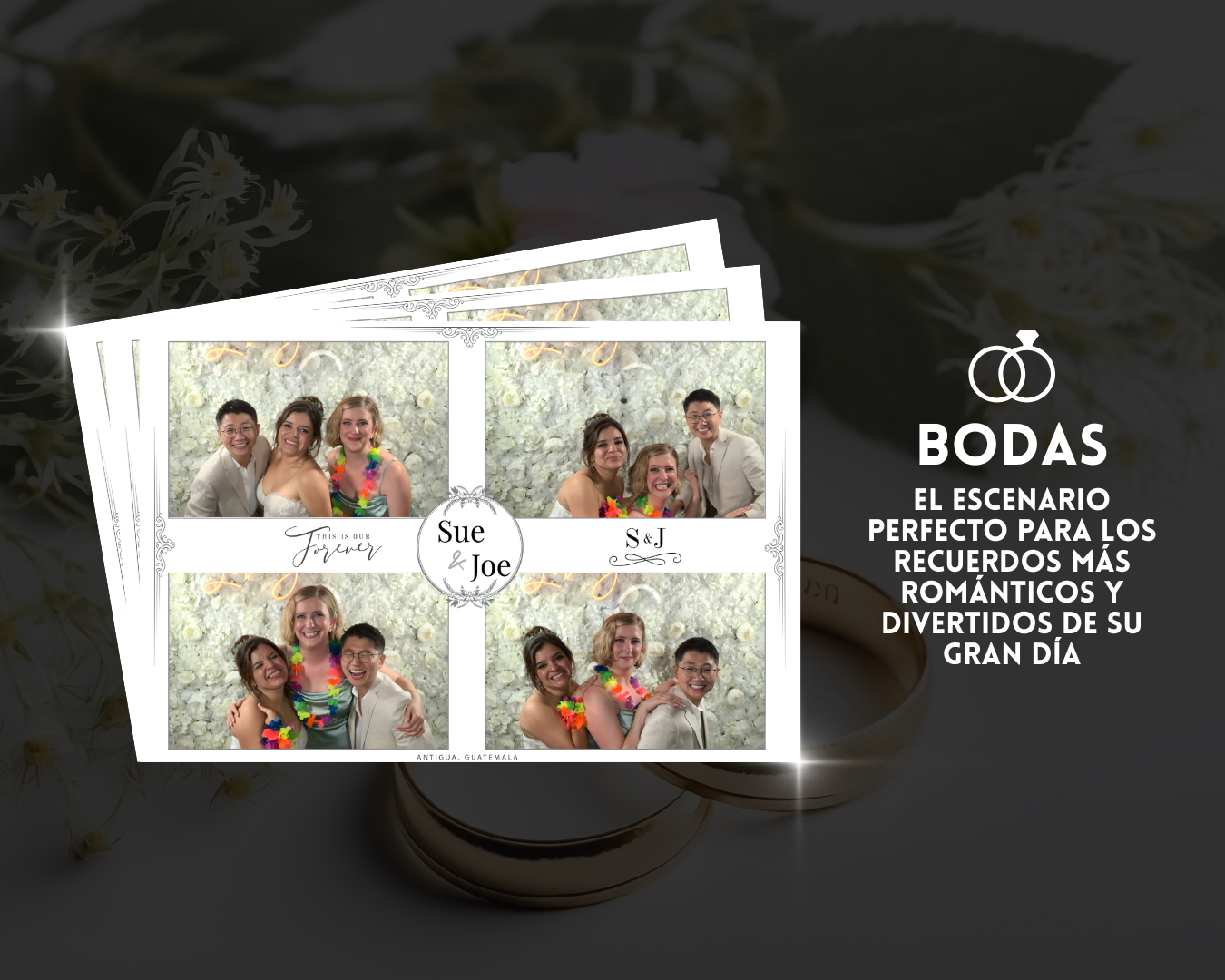 open booth para bodas en Guatemala con estilo elegante