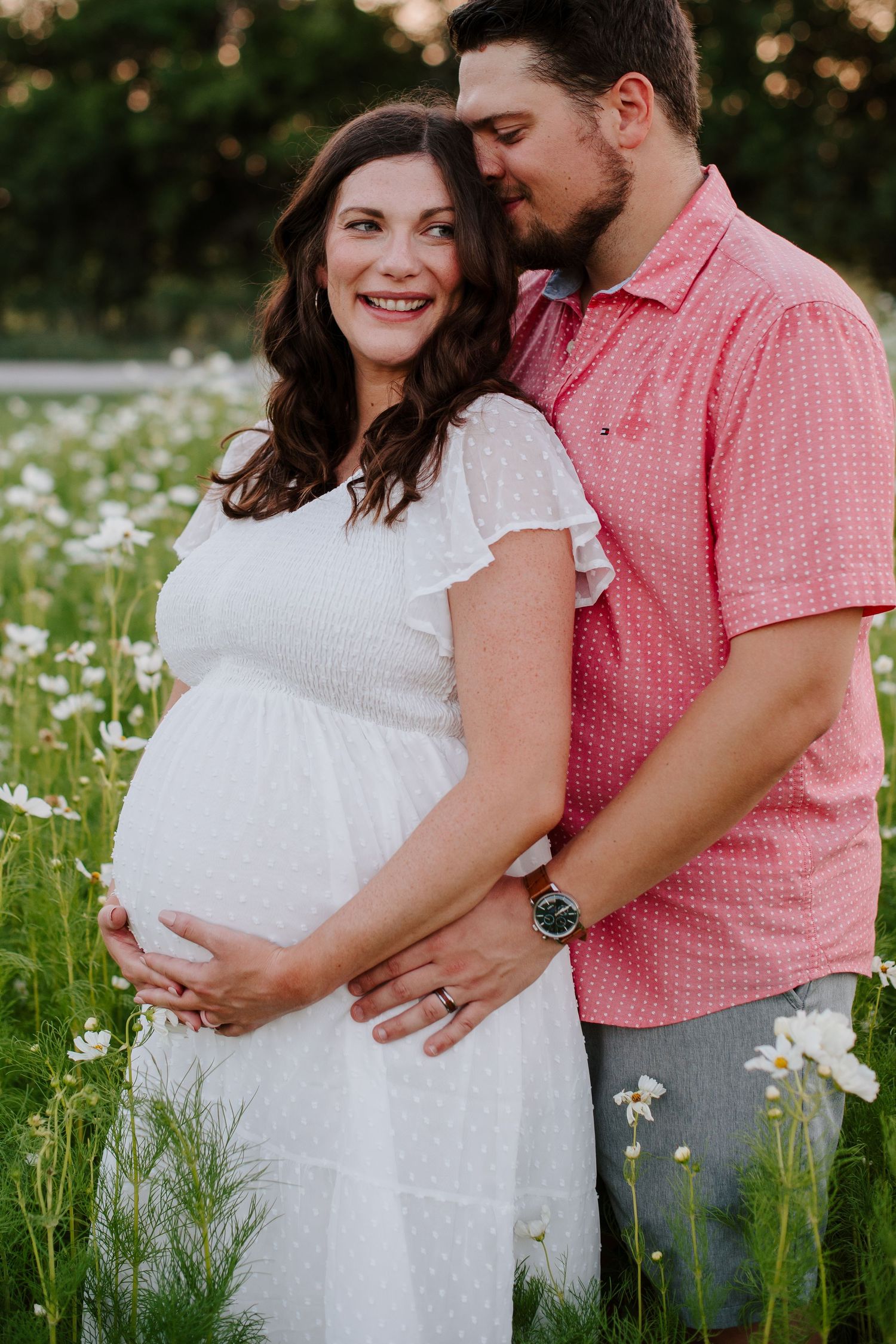 Flower field maternity session in Wichita Kansas by Jessica Nadine Photography