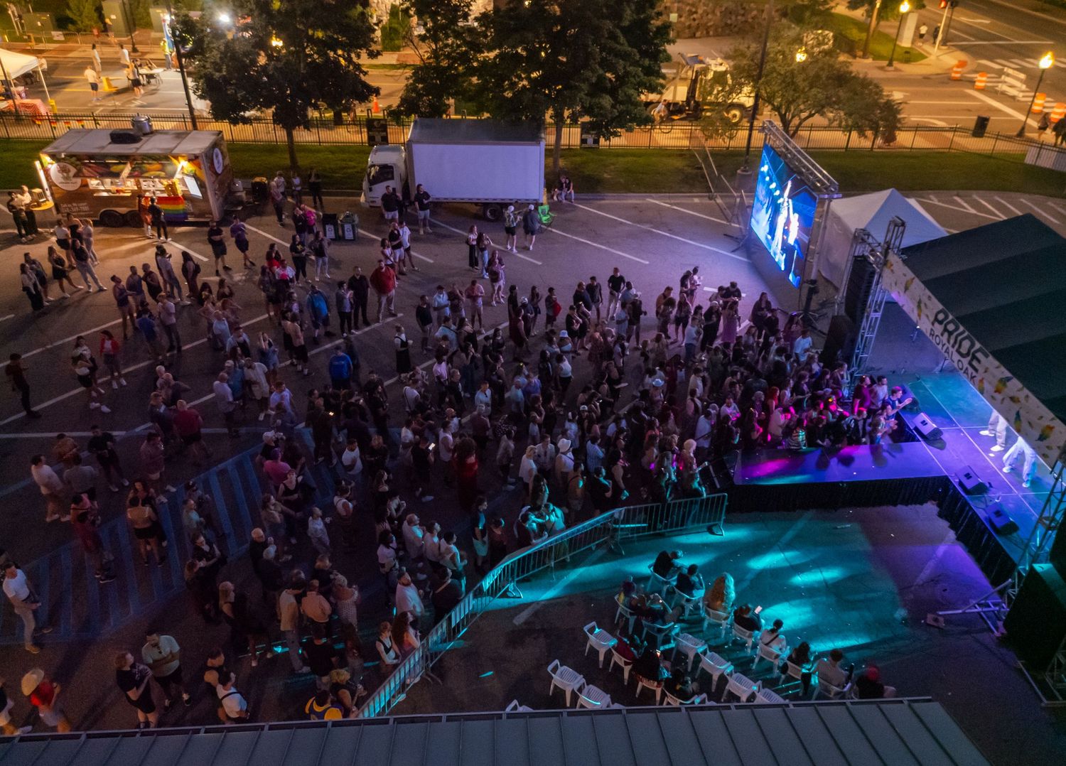 A photo of Royal Oak Pride in Royal Oak, MI. Captured on a drone