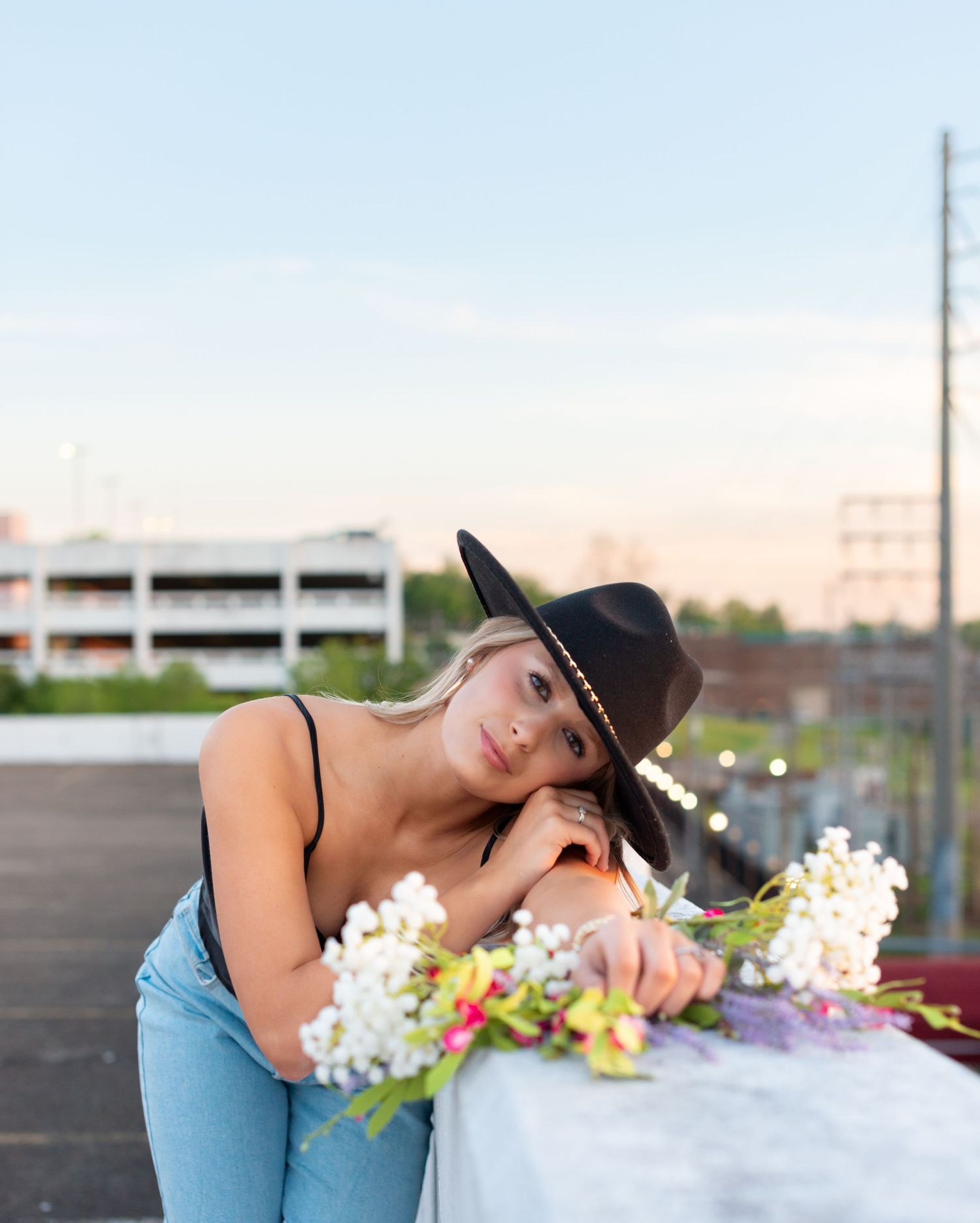 vicksburg mississippi female portrait session with flowers. creative session