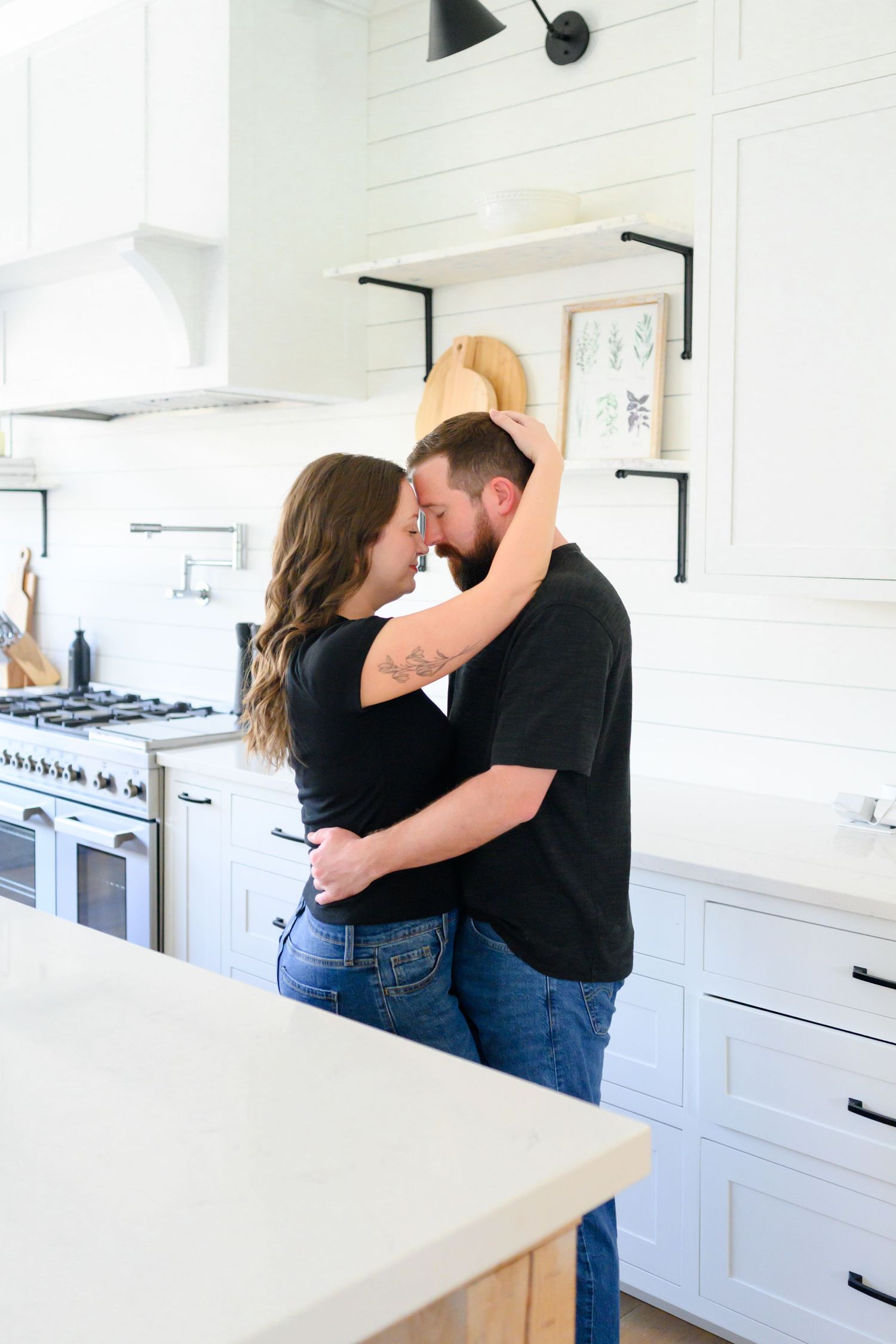 Light and airy in-home couples session in Forest, VA.
