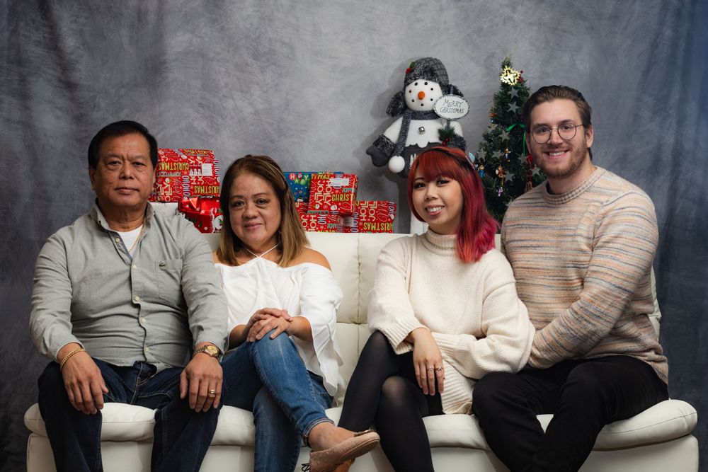 Family photoshoot shot in home studio. Christmas photographed with intent.