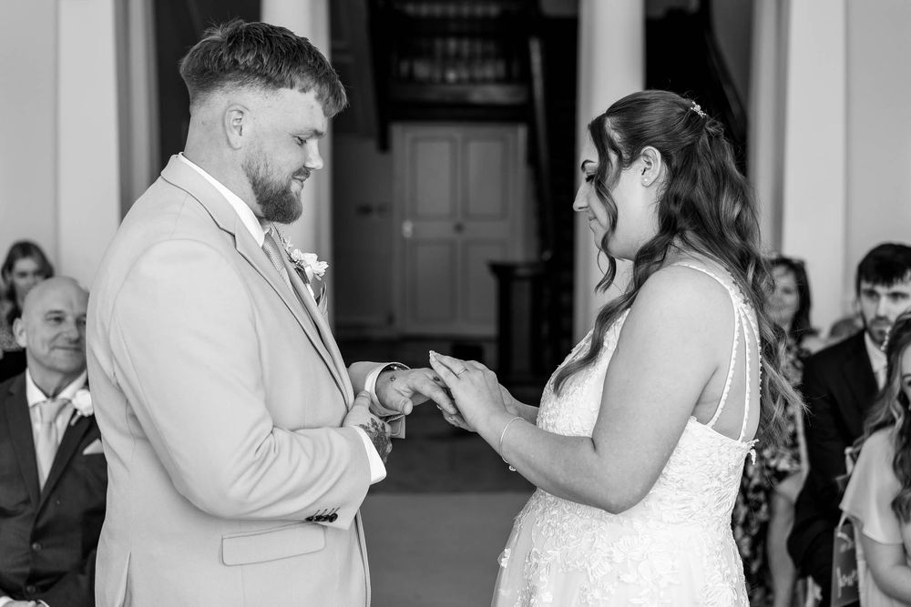 Wedding ring exchange Ceremony at Crowcombe Court