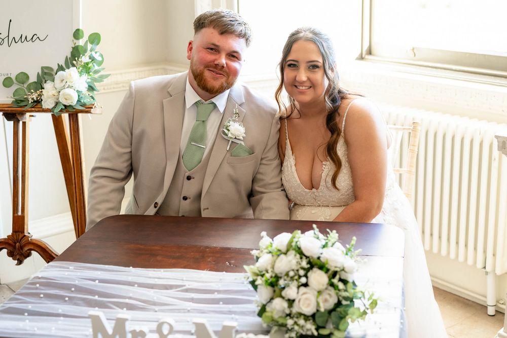 Newly weds at Crowcombe Court Somerset