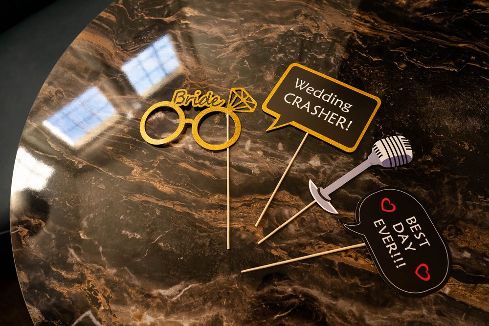Photobooth props at a Crowcombe Court Wedding