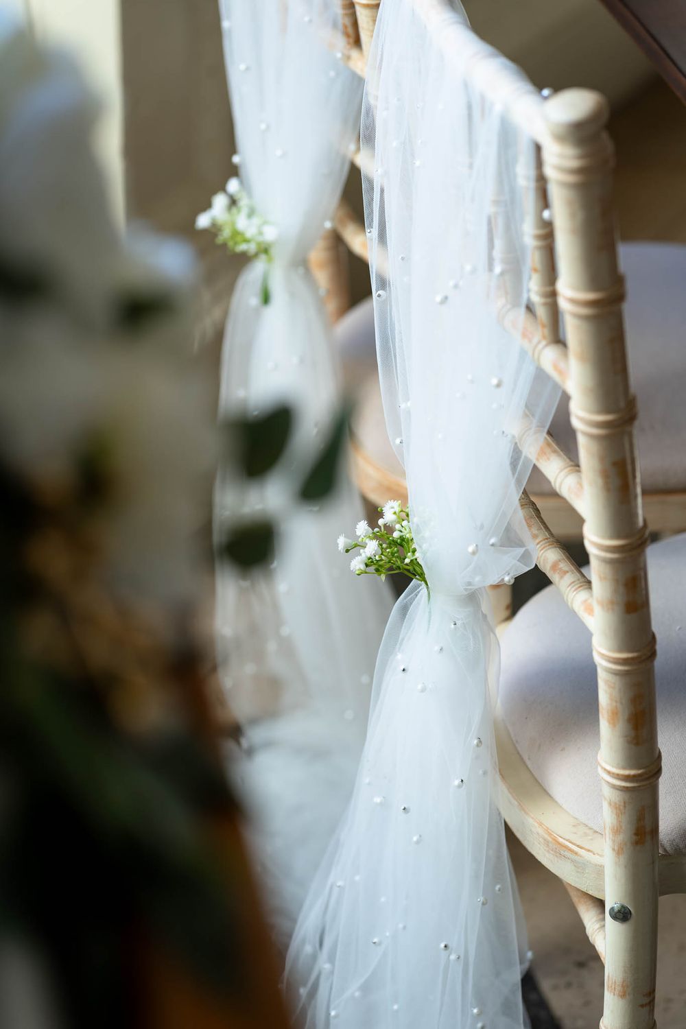 Wedding chair details at Crowcombe Court Somerset Wedding venue