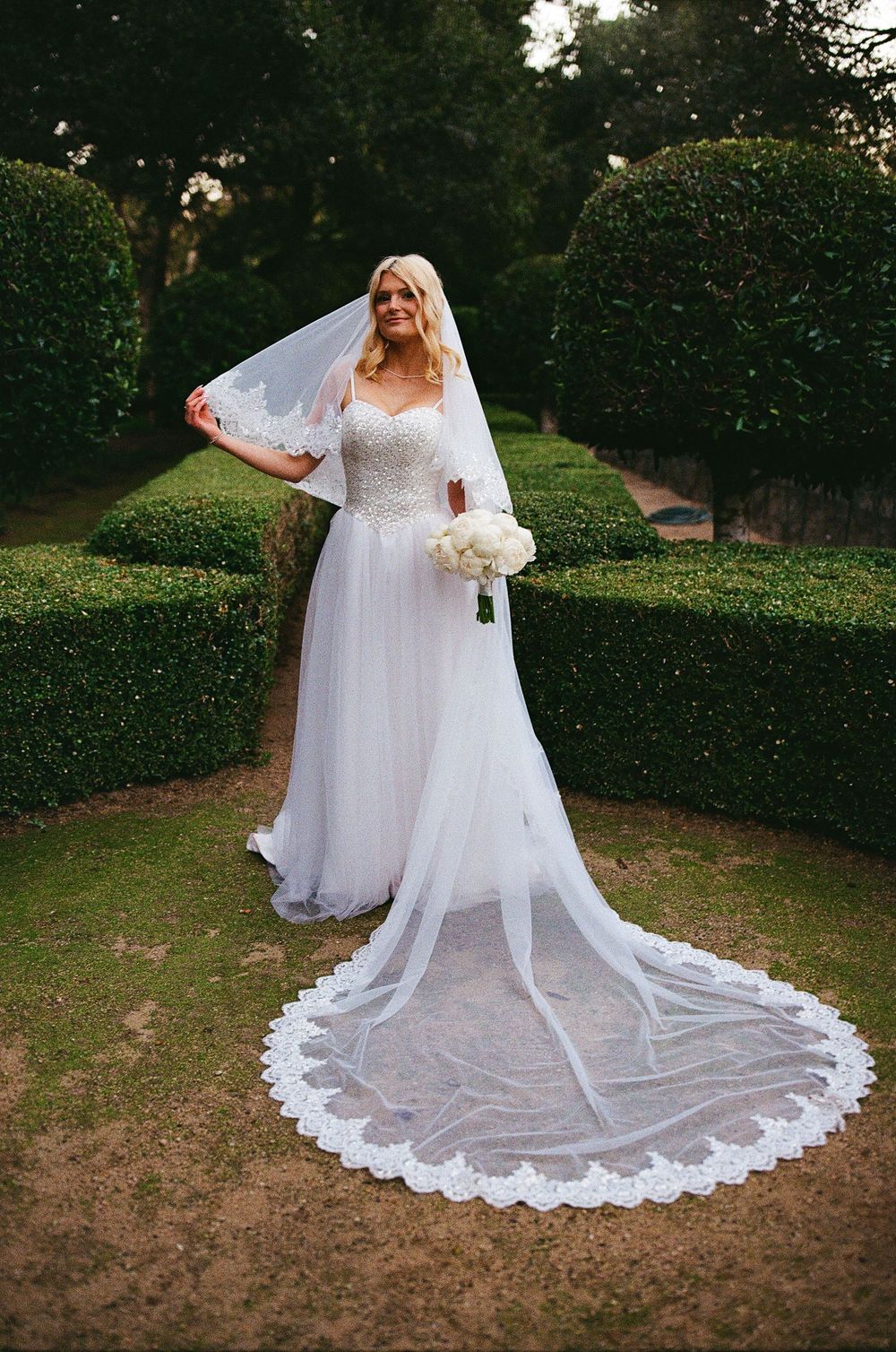 film photo of bride captured on film photography in santa barbara garden wedding