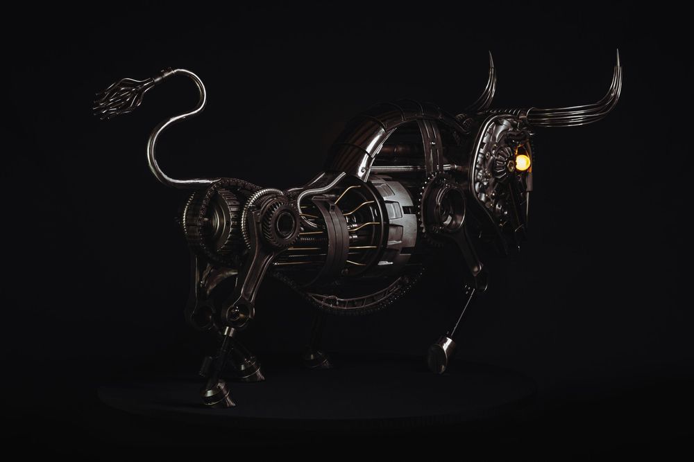 Bull sculpture artwork from Brandt metal works