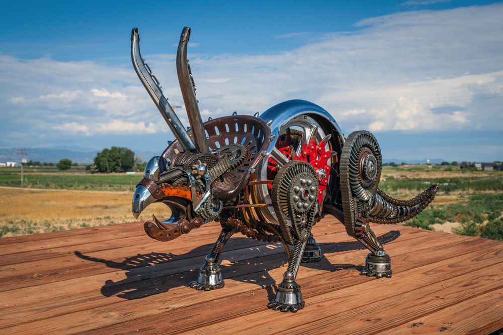 welded metal sculpture, product photography, northern colorado