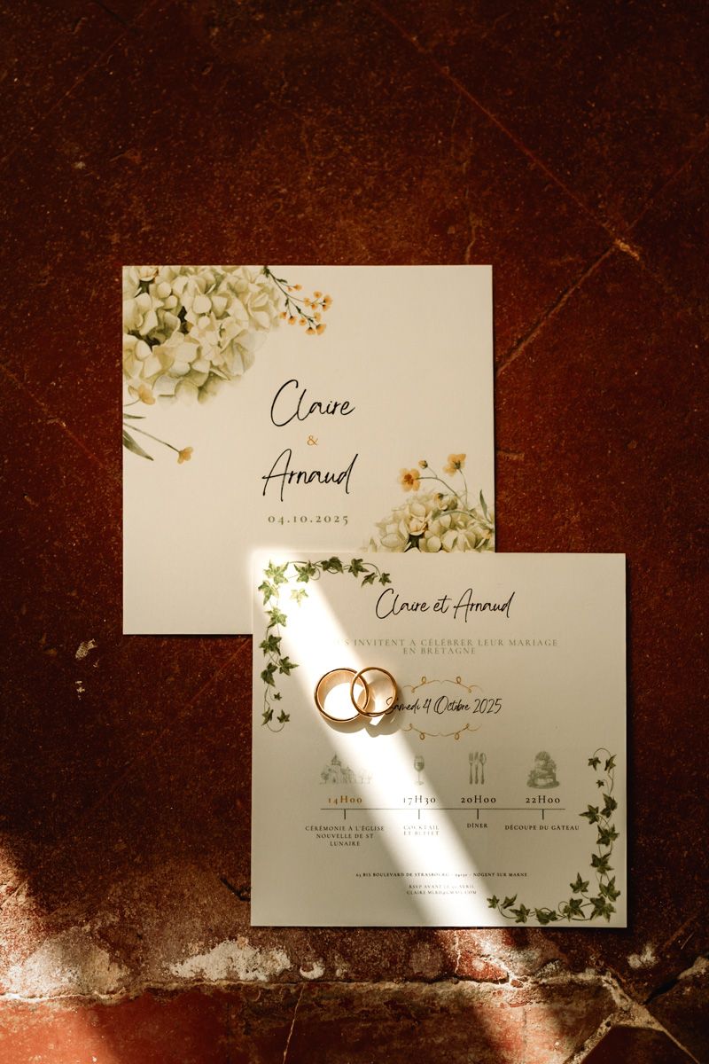 Détail faire-part de mariage en Bretagne