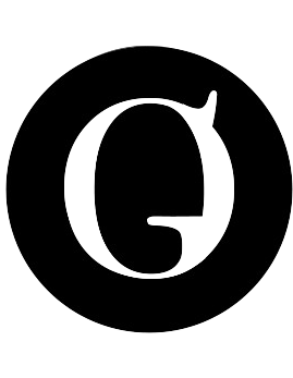 Simple black and white circular logo design featuring the letter G.