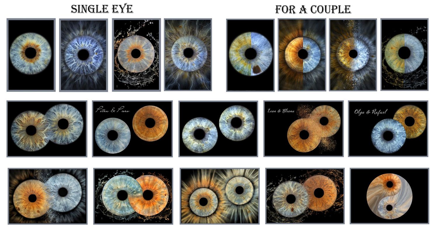 different iris variants for single and couple eyes