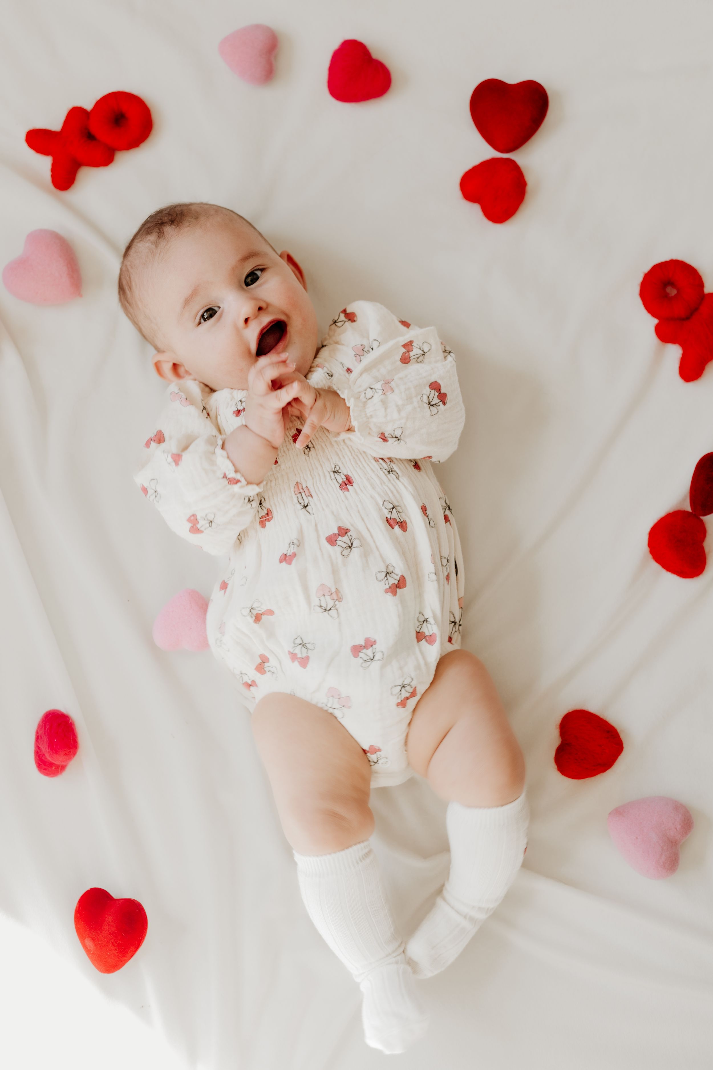 nj family photographer captures a photo of baby girl on her first valentine's day