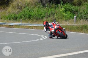 Sports bike in a corner
