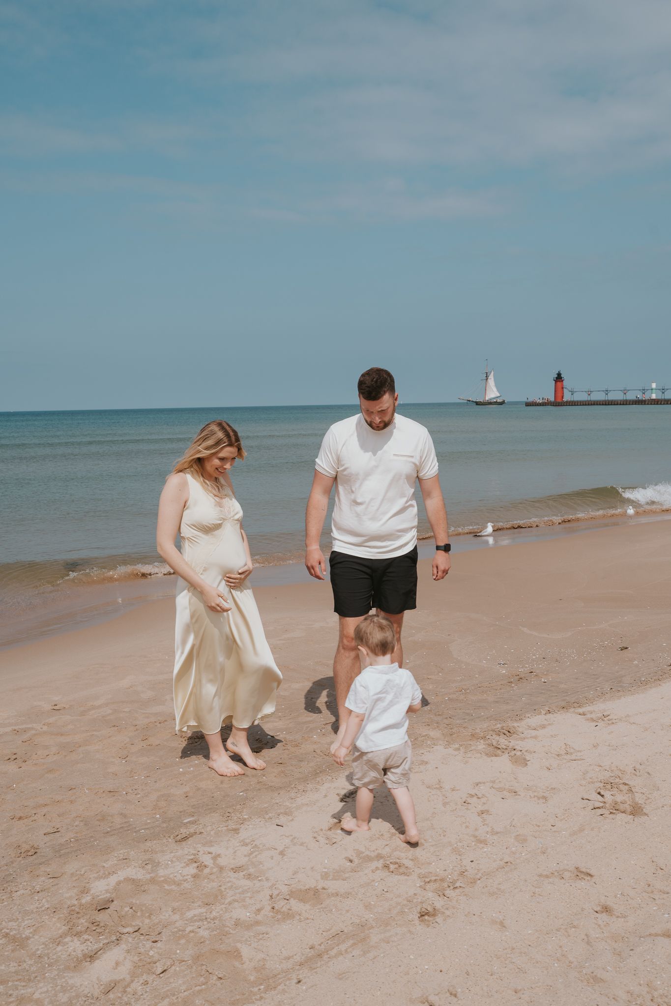 Maternity beach photography in South Haven MI