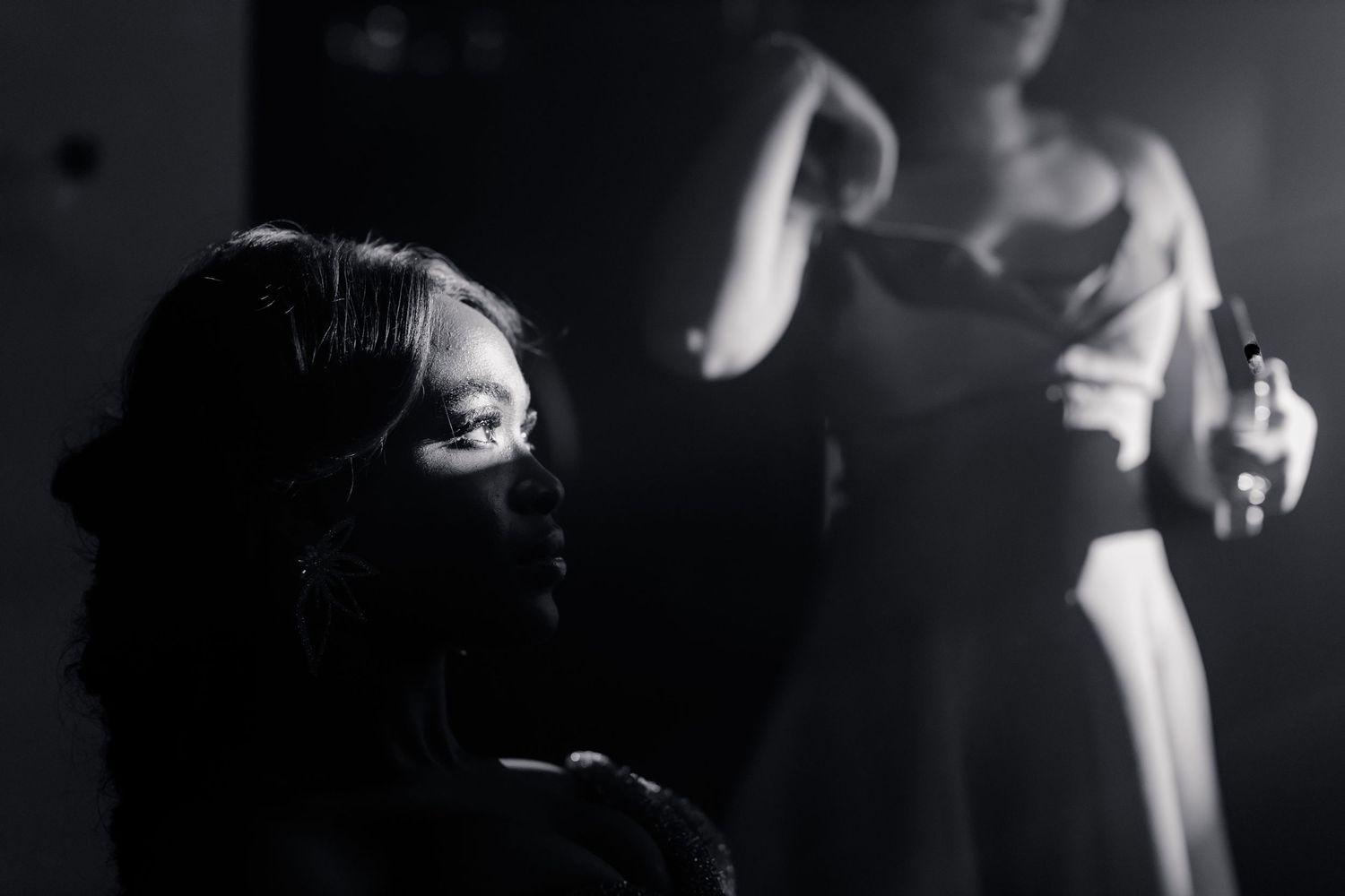 black and white