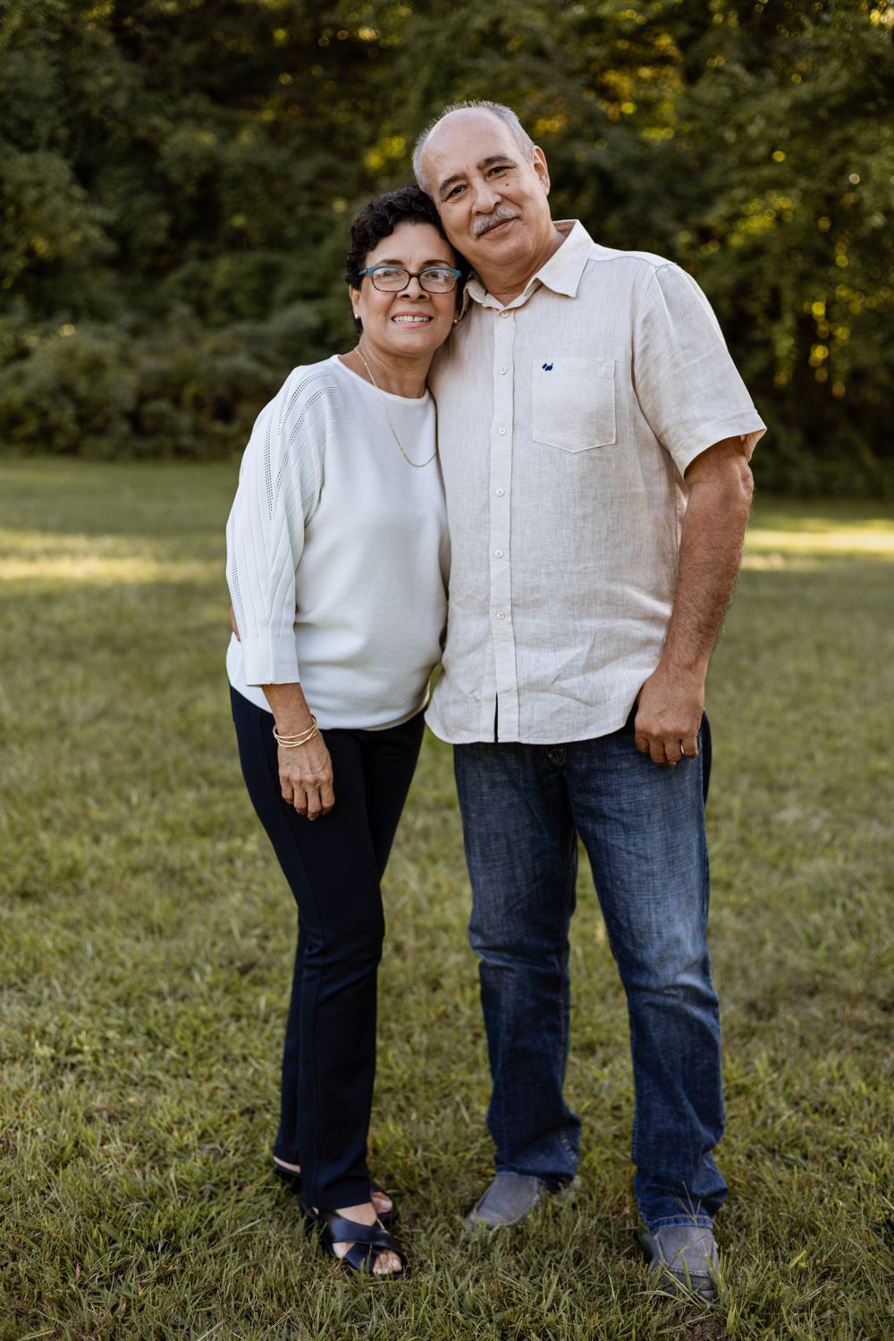 Couple smiling for a portrait