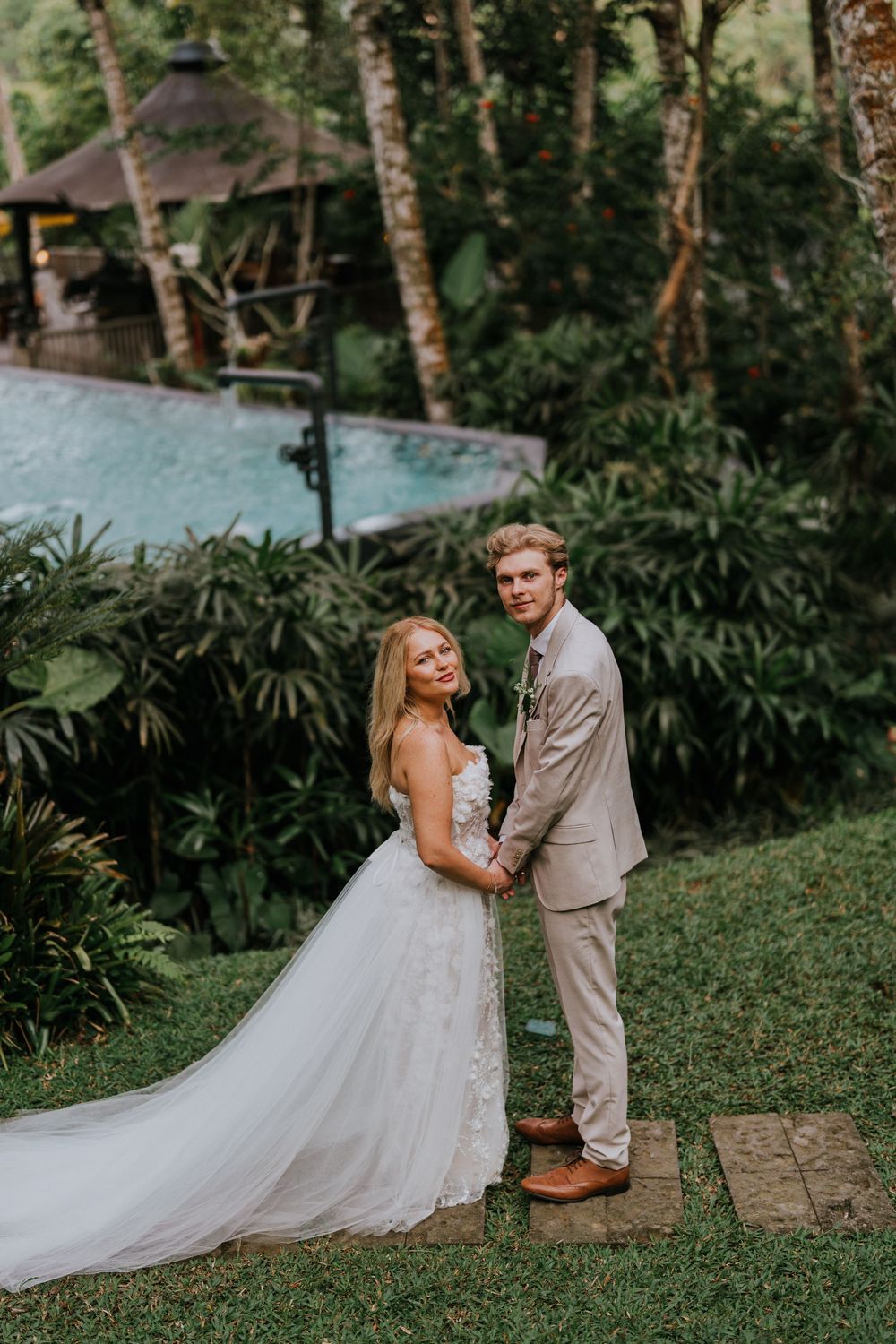 Intimate wedding ceremony at Capella Ubud