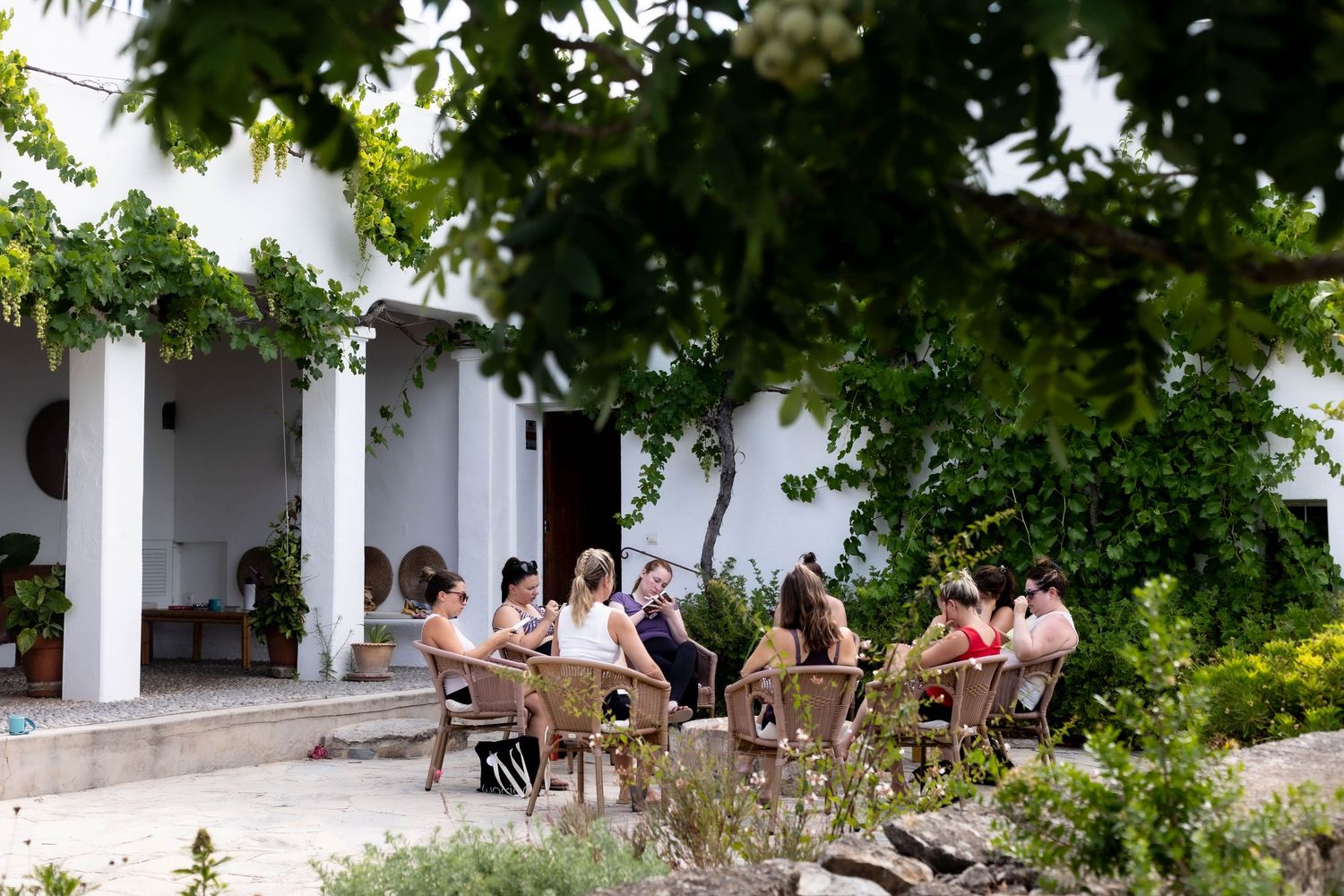 Ladies on a retreat in Ibiza, women's wellbeing retreat photography
