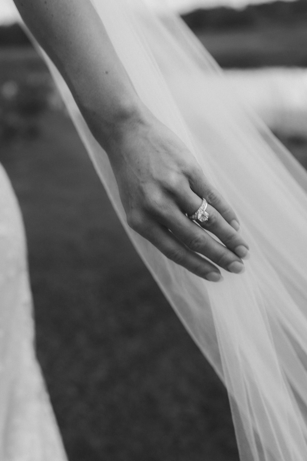 Wedding ring + veil for Kauai bride