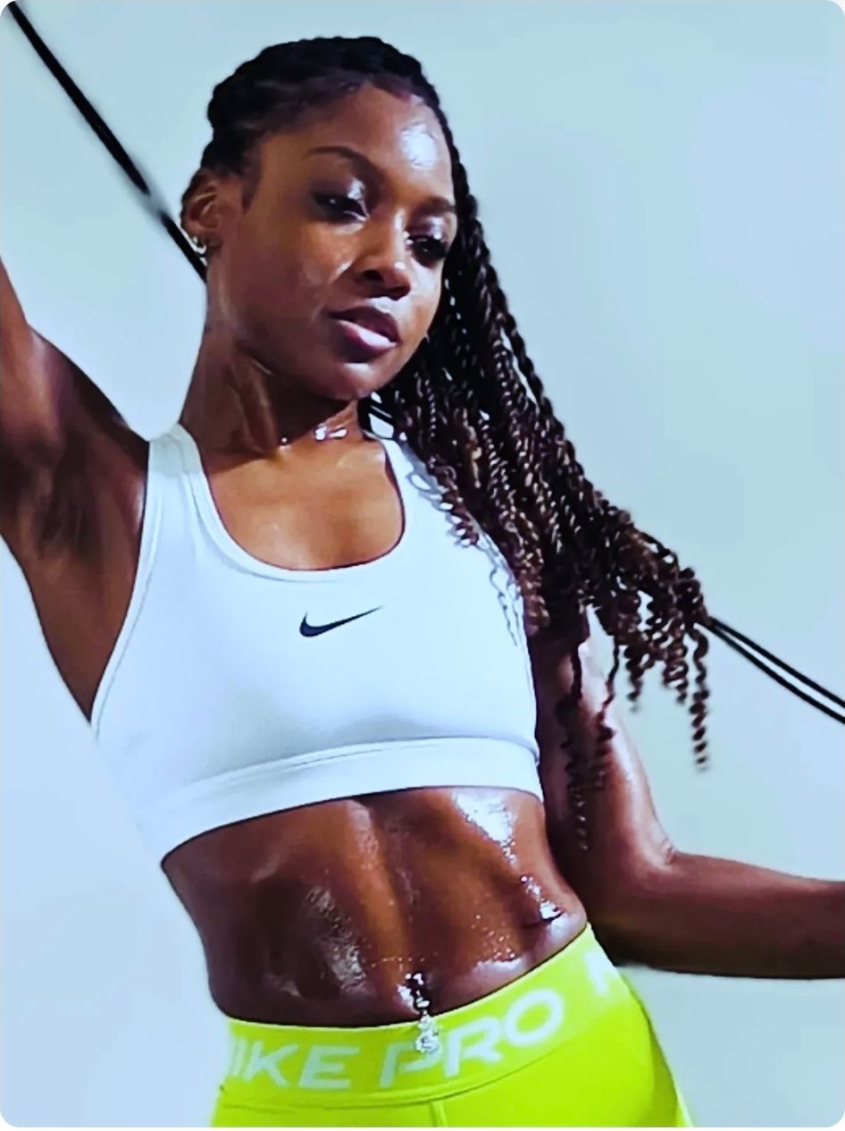 Lifestyle fitness-inspired portrait of Genesis Dudley wearing athletic apparel.